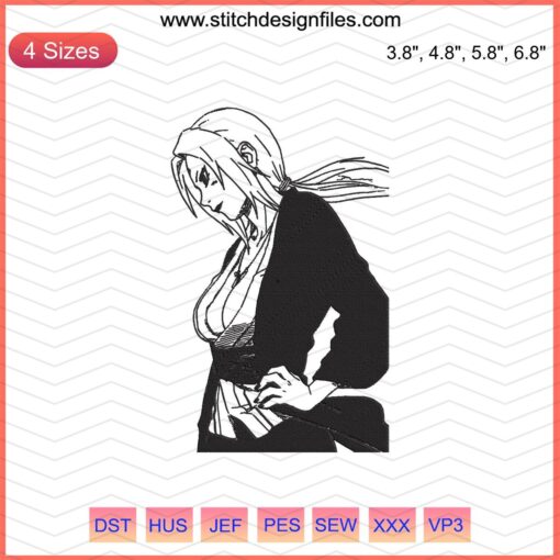 Tsunade Senju embroidery design file, Naruto machine embroidery, detailed anime character stitch pattern, crafting download.