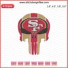 Skull SF Logo Embroidery Design, San Francisco 49ers, Machine Embroidery File, NFL-themed stitching pattern.