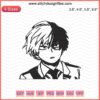 Shoto Todoroki Face Embroidery Designs, My Hero Academia, Machine Embroidery File, Unique Anime Embroidery Patterns.