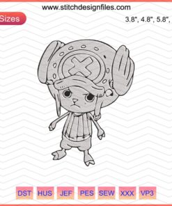 Tony Tony Chopper Embroidery Design, One Piece Embroidery Machine File, Cute Anime Stitches, DIY Sewing Craft Pattern