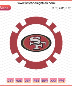 San Francisco 49ers Logo Embroidery File, SF 49Ers Gear Design for Machine Embroidery, NFL Team Digital Embroidery Pattern