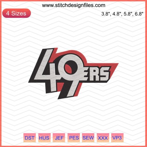 49ers Logo Embroidery File: San Francisco 49ers Machine Embroidery Designs, NFL Team Embroidery Patterns
