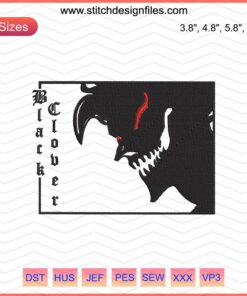 Asta Liebe Embroidery Designs File: Black Clover-themed machine embroidery with intricate hero motifs, ideal for DIY projects.