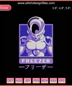 Dragon Ball Freezer Embroidery Designs File, Machine Embroidery Patterns, Anime Character Stitch, Instant Download.