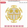 Law One Piece Logo Embroidery Design File, Pirate Symbol Pattern for Machine Embroidery, Anime-Inspired Creative Stitch Design.