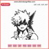 Bakugo Scornful Embroidery Designs File, My Hero Academia Machine Embroidery Patterns, Anime Character, Fan Art.