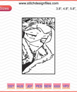 Keigo Takami Embroidery Designs, My Hero Academia, Machine Embroidery File, Anime Character Stitching, Hero Hawks Designs