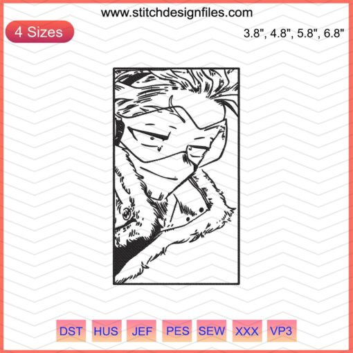 Keigo Takami Embroidery Designs, My Hero Academia, Machine Embroidery File, Anime Character Stitching, Hero Hawks Designs
