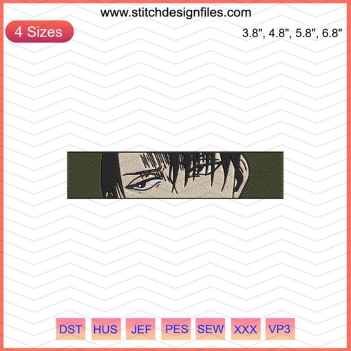 Levi Ackerman Embroidery Design, Attack On Titan, Cool Boy Embroidery File, Machine Embroidery Design, Anime Pattern.