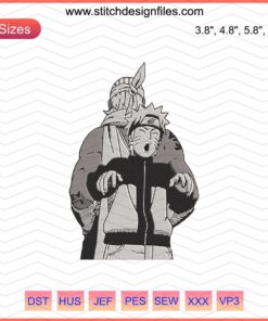 Killer Bee & Naruto Yeah Embroidery Designs, Naruto Machine Embroidery, Anime Sewing Files, Unique Ninja Patterns