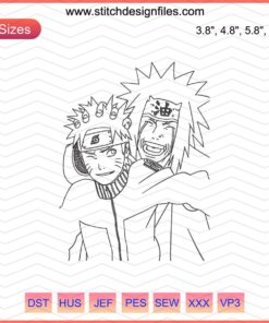 Naruto and Jiraiya Embroidery Designs File, Naruto Machine Embroidery Patterns, Anime Stitch Templates, High-Quality Digital Art
