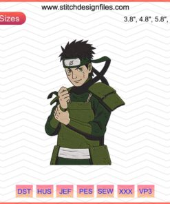 Hiruzen Sarutobi Youth Embroidery Design File, Naruto Embroidery, High-Quality Machine Embroidery Download, Anime Crafts