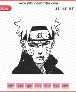Naruto Angry Embroidery Design File - Machine Embroidery, Anime Character, DIY Craft, Instant Download, Sewing Pattern