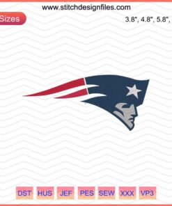 New England Patriots Logo Embroidery Designs File, Machine Embroidery Patterns, NFL Patriots Embroidery Design.