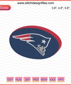 New England Patriots Embroidery Designs File featuring football-themed machine embroidery patterns.
