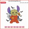 Halloween Stitch Sam Trick Or Treat Embroidery Design featuring a cute character with pumpkin basket; perfect for machine embroidery.