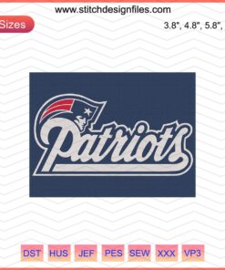 New England Patriots Flag Machine Embroidery Designs, Patriots Embroidery File for Crafts, Downloadable Sewing Patterns