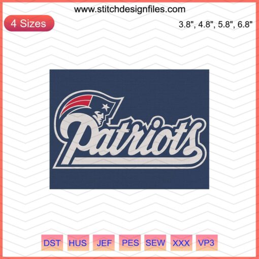 New England Patriots Flag Machine Embroidery Designs, Patriots Embroidery File for Crafts, Downloadable Sewing Patterns