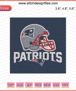 New England Patriots Helmet Flag Embroidery Design File, Machine Embroidery, Sports Fan Craft, Patriots Logo Embroidery Pattern.