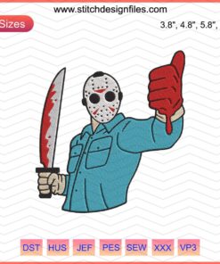 Jason Voorhees Halloween Embroidery Design: Super Like Killer, Machine Embroidery File for Seasonal Projects