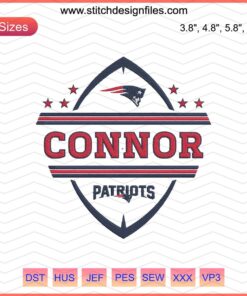 Connor Patriots Logo Embroidery Design File, New England Patriots Machine Embroidery✓ Downloadable Design Pattern