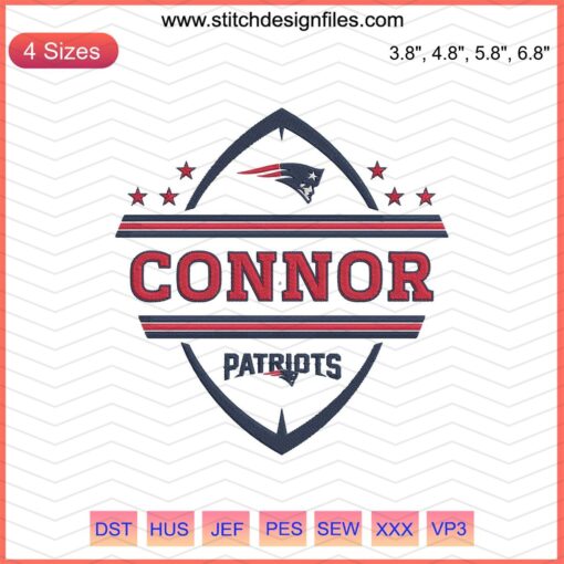 Connor Patriots Logo Embroidery Design File, New England Patriots Machine Embroidery✓ Downloadable Design Pattern