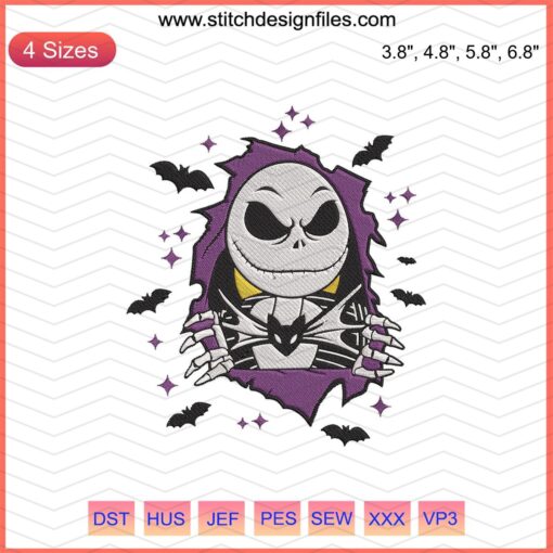 Jack Is Coming Embroidery Designs File, Halloween Themed Machine Embroidery, Spooky Jack Motif, DIY Embroidery Project