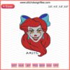 Ariel Pennywise Embroidery File: Halloween Machine Embroidery Design featuring clown-themed artwork for crafting projects.