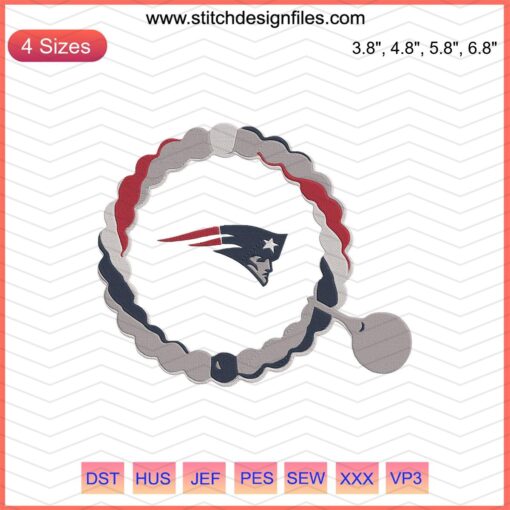 Patriots Ring Embroidery Designs File: New England Patriots logo embroidery patterns for machine stitching.