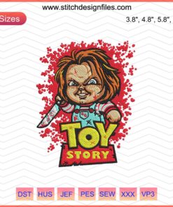 Chucky and Toy Story Halloween Embroidery Designs, Digital Download File for Machine Embroidery Projects
