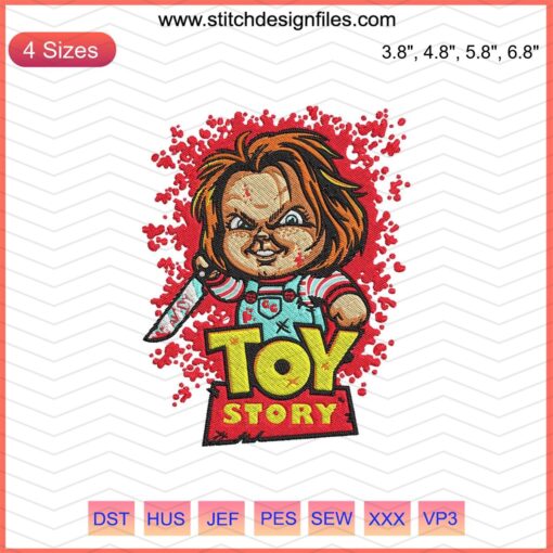 Chucky and Toy Story Halloween Embroidery Designs, Digital Download File for Machine Embroidery Projects