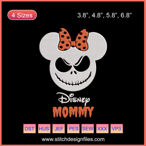 Minnie Mouse Halloween Embroidery Designs, Disney Mom Machine Embroidery Files, Festive Minnie Patterns
