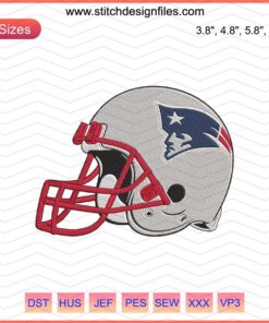 New England Patriots Helmet Embroidery Designs File - Machine Embroidery Patterns for Crafting and Apparel