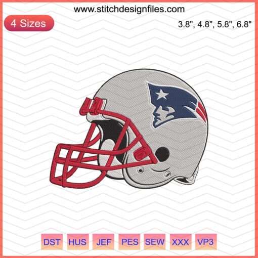 New England Patriots Helmet Embroidery Designs File - Machine Embroidery Patterns for Crafting and Apparel