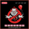 Pennywise clown embroidery design file for Halloween machine embroidery, digital horror design, spooky sewing pattern.