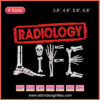Halloween-themed Radiology Life Machine Embroidery Design featuring bones, pumpkins, and spooky motifs for festive sewing projects.