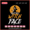 "Resting Witch Face" text in elegant embroidery design, perfect for Halloween crafting, machine embroidery file download.