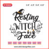 Resting Witch Face Embroidery Design File - Halloween Machine Embroidery, Witch Hat, Broomstick, Stars, DIY Craft Elements