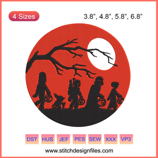 Star Wars Halloween Embroidery Designs: Machine embroidery file featuring spooky Star Wars-themed motifs, perfect for Halloween crafts.