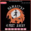 Yoga Namastay Witch Embroidery Designs, Halloween themed machine embroidery files featuring a witch in yoga pose.