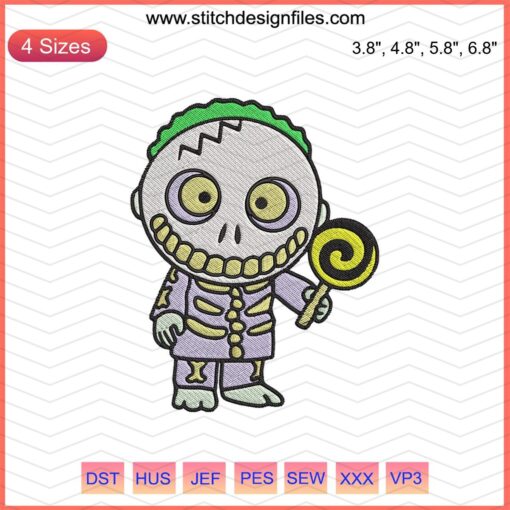 Baby Barre Halloween Embroidery Designs File, features machine embroidery patterns with festive Halloween motifs.