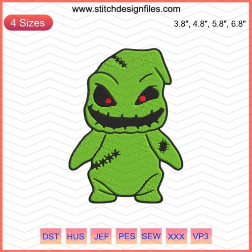 Baby Oogie Boogie Embroidery Design, Halloween Machine File, Cute Embroidery Pattern, Spooky Sewing Decoration