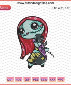 Halloween-themed Baby Sally Do Embroidery Designs File featuring festive machine embroidery patterns for garments.