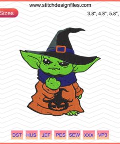 Baby Yoda Baby Boo I Am Love Me You Must Halloween Embroidery Design, cute machine embroidery file with popular Star Wars theme.