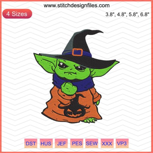 Baby Yoda Baby Boo I Am Love Me You Must Halloween Embroidery Design, cute machine embroidery file with popular Star Wars theme.