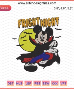 Mickey Mouse Halloween Embroidery Designs, Disney Fright Night Patterns for Machine Embroidery, Festive Digital File.