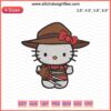 Hello Kitty Freddy Krueger Halloween Embroidery Designs File - Cute Horror Character Machine Embroidery Pattern