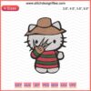 Hello Kitty Freddy Krueger Halloween Embroidery Design, Cute Machine Embroidery File for Creative Stitching Projects