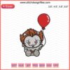 Hello Kitty Pennywise Halloween Embroidery Design File, Cute Horror Themed Machine Embroidery, Perfect for DIY Craft Projects.