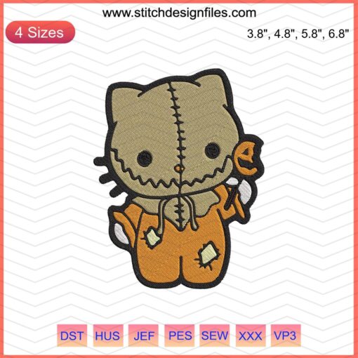 Hello Kitty Sam Trick Or Treat Halloween Embroidery File featuring cute Halloween-themed designs for machine embroidery.